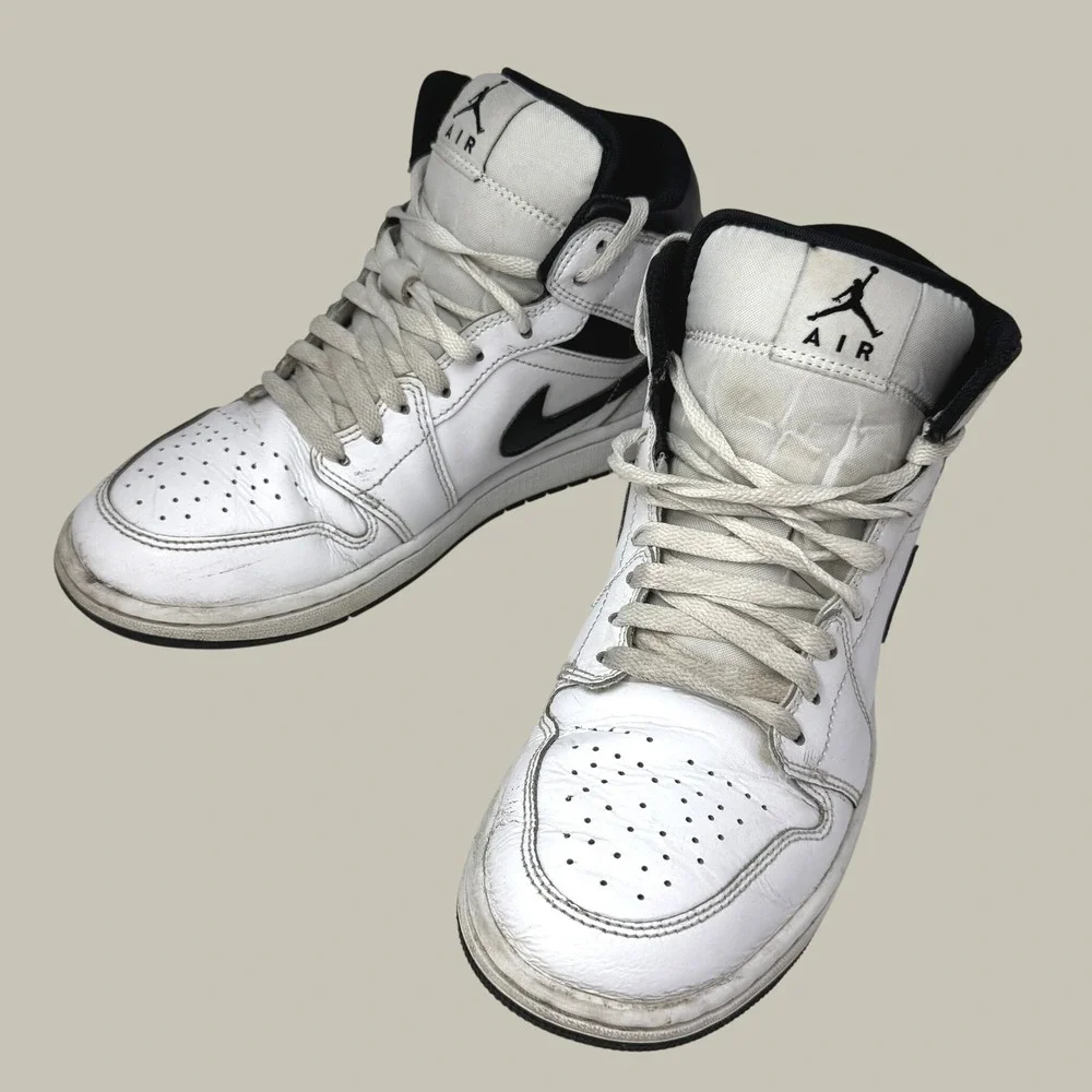 Nike Air Jordan 1 Mid Shoes Mens Size 8.5 White Black DQ8426-132 Reverse Panda